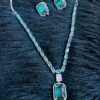 Sea green locket set